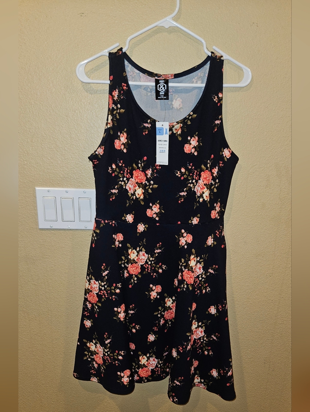 Agnes & Dora Navy Dress with Pink and Coral Floral Print